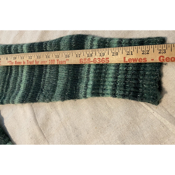 Knox Rose Womens Sweater Size 2XL Boho Green Striped Mock Neck Festival Sweater - Picture 11 of 13